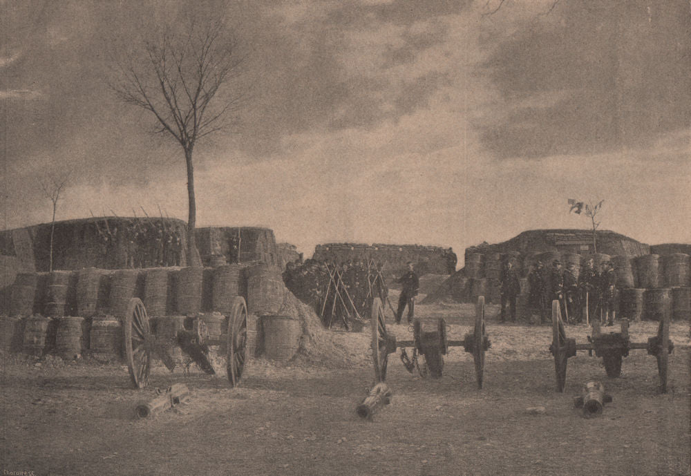 PARIS COMMUNE 1871. Bastion de la porte d'Auteuil. (Avril 1871) c1873 print